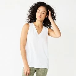 Women's Sonoma Goods For Life® Relaxed V-Neck Tank Olive -Sonoma Goods For Life shop unnamed file 11126