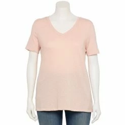 Petite Plus Size Sonoma Goods For Life® Everyday V-Neck Tee Coral Heart -Sonoma Goods For Life shop unnamed file 11134