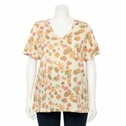 Petite Plus Size Sonoma Goods For Life® Everyday V-Neck Tee Coral Heart -Sonoma Goods For Life shop unnamed file 11137
