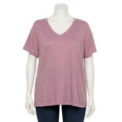 Petite Plus Size Sonoma Goods For Life® Everyday V-Neck Tee Coral Heart -Sonoma Goods For Life shop unnamed file 11139