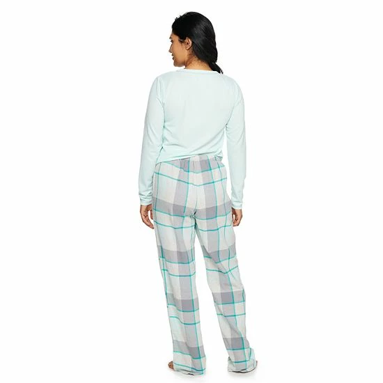 Petite Sonoma Goods For Life® Henley Pajama Top & Flannel Pajama Pants Set Red Charcoal Polar Bea 4 Petite Sonoma Goods For Life® Henley Pajama Top & Flannel Pajama Pants Set Red Charcoal Polar Bea - Image 2