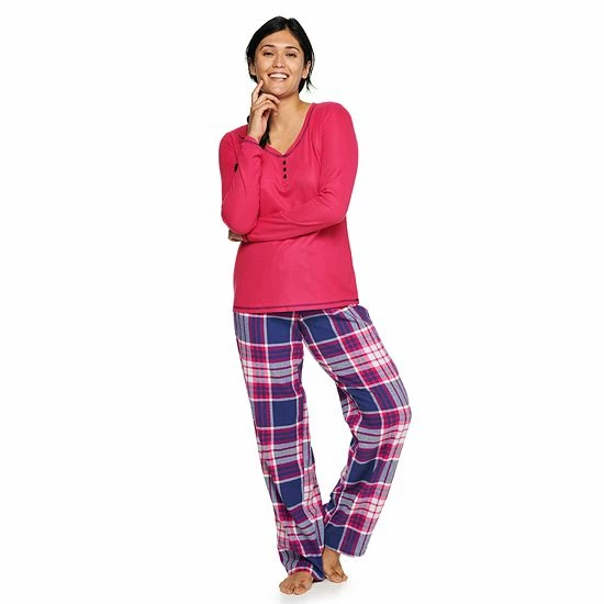 Petite Sonoma Goods For Life® Henley Pajama Top & Flannel Pajama Pants Set Red Charcoal Polar Bea 13 Petite Sonoma Goods For Life® Henley Pajama Top & Flannel Pajama Pants Set Red Charcoal Polar Bea - Image 11