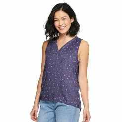 Petite Sonoma Goods For Life® Sleeveless V-Neck Top Tan Floral -Sonoma Goods For Life shop unnamed file 11182