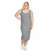 Plus Size Sonoma Goods For Life® X Lauren Lane Rib Sweater Dress Heather Gray