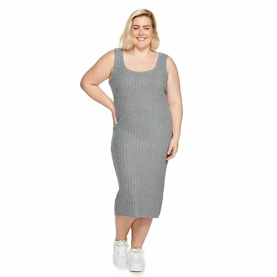 Plus Size Sonoma Goods For Life® X Lauren Lane Rib Sweater Dress Heather Gray 5 Plus Size Sonoma Goods For Life® X Lauren Lane Rib Sweater Dress Heather Gray - Image 3
