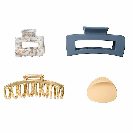 Sonoma Goods For Life® Gold Tone, Acetate & Rubber Coated Claw Clip Set Of 4 3 Sonoma Goods For Life® Gold Tone, Acetate & Rubber Coated Claw Clip Set Of 4