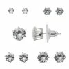 Sonoma Goods For Life® Silver Tone Cubic Zirconia Nickel Free Stud Earring Set
