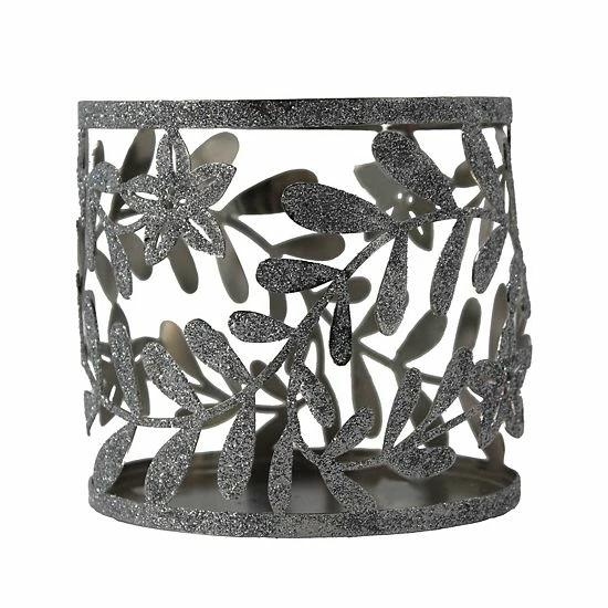 Sonoma Goods For Life® Painted Metal And Glittered Poinsettia Candle Sleeve 3 Sonoma Goods For Life® Painted Metal And Glittered Poinsettia Candle Sleeve