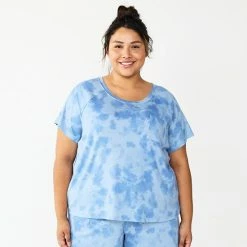 Plus Size Sonoma Goods For Life® Essential Short Sleeve Pajama Top Blue Dye -Sonoma Goods For Life shop unnamed file 11347