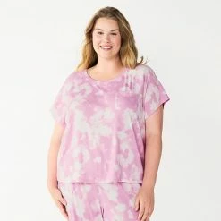 Plus Size Sonoma Goods For Life® Essential Short Sleeve Pajama Top Blue Dye -Sonoma Goods For Life shop unnamed file 11348