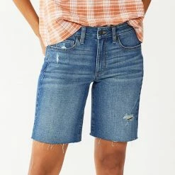 Petite Sonoma Goods For Life® High-Rise Bermuda Jean Shorts Leslie -Sonoma Goods For Life shop unnamed file 11364
