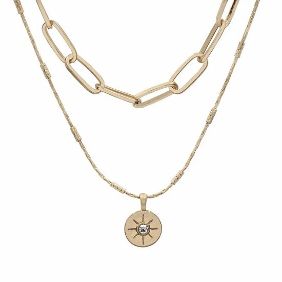Sonoma Goods For Life® 2 Row Chain Necklace Gold Tone 3 Sonoma Goods For Life® 2 Row Chain Necklace Gold Tone