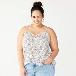 Plus Size Sonoma Goods For Life® Shirred-Front Tank Navy Floral -Sonoma Goods For Life shop unnamed file 11455