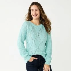 Women's Sonoma Goods For Life® Diamond Stitch Pullover Sweater Plum -Sonoma Goods For Life shop unnamed file 115