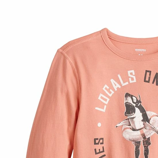 Boys 8-20 Sonoma Goods For Life® Adaptive Sensory Long Sleeve Graphic Tee Casual Coral 4 Boys 8-20 Sonoma Goods For Life® Adaptive Sensory Long Sleeve Graphic Tee Casual Coral - Image 2