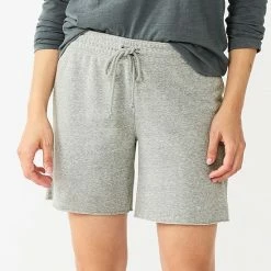 Petite Sonoma Goods For Life® Cutoff Bermuda Sweat Shorts Gray