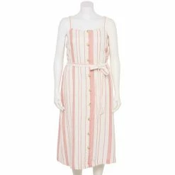 Plus Size Sonoma Goods For Life® Button Front Midi Dress Black -Sonoma Goods For Life shop unnamed file 11671