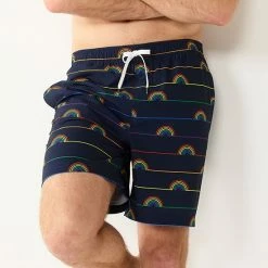 Men's Sonoma Goods For Life® Pride Elastic Waistband Swim Trunks