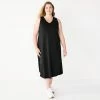 Plus Size Sonoma Goods For Life® Sleeveless Shirttail Knit Midi Dress Pitch Black -Sonoma Goods For Life shop unnamed file 11770