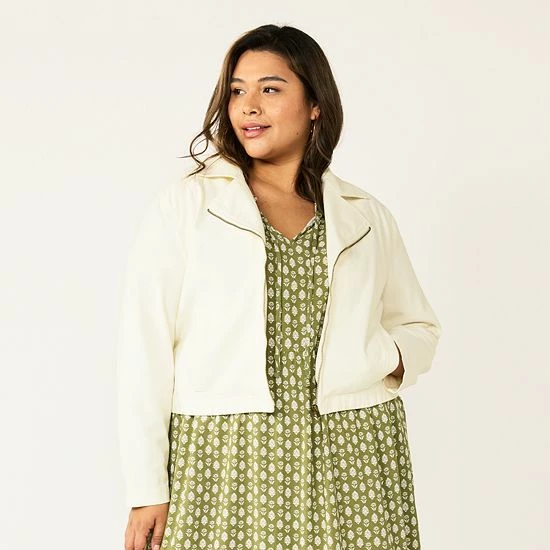 Plus Size Sonoma Goods For Life® X Lauren Lane Denim Jacket White Wash 5 Plus Size Sonoma Goods For Life® X Lauren Lane Denim Jacket White Wash - Image 3