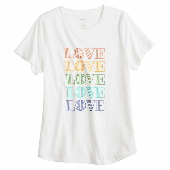 Women's Sonoma Goods For Life® Pride Graphic Tee Olive Love Is Love 5 Women's Sonoma Goods For Life® Pride Graphic Tee Olive Love Is Love - Image 3