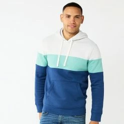 Men's Sonoma Goods For Life® Colorblock Hoodie Gray Pink Block