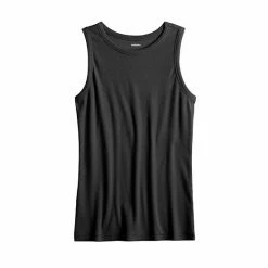 Women's Sonoma Goods For Life® Slim Fit High Neck Rib Tank Black -Sonoma Goods For Life shop unnamed file 11879