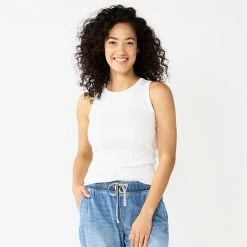 Women's Sonoma Goods For Life® Slim Fit High Neck Rib Tank Black -Sonoma Goods For Life shop unnamed file 11881