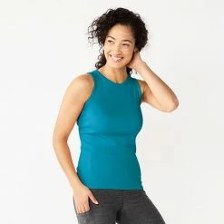 Women's Sonoma Goods For Life® Slim Fit High Neck Rib Tank Black -Sonoma Goods For Life shop unnamed file 11882