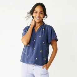 Petite Sonoma Goods For Life® Flutter Short Sleeve Top Cream Floral -Sonoma Goods For Life shop unnamed file 11952