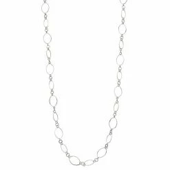 Sonoma Goods For Life® Silver-Tone Textured Long Link Necklace Jet Tone