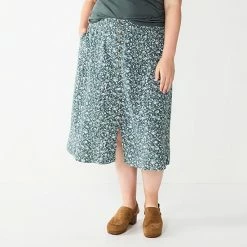 Plus Size Sonoma Goods For Life® Vented Button-Front Midi Skirt Grey Floral 9 Plus Size Sonoma Goods For Life® Vented Button-Front Midi Skirt Grey Floral -Sonoma Goods For Life shop unnamed file 12035