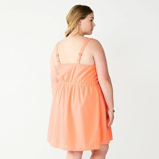 Plus Size Sonoma Goods For Life® Linen-Blend Tank Dress Peach Embroidery 4 Plus Size Sonoma Goods For Life® Linen-Blend Tank Dress Peach Embroidery - Image 2