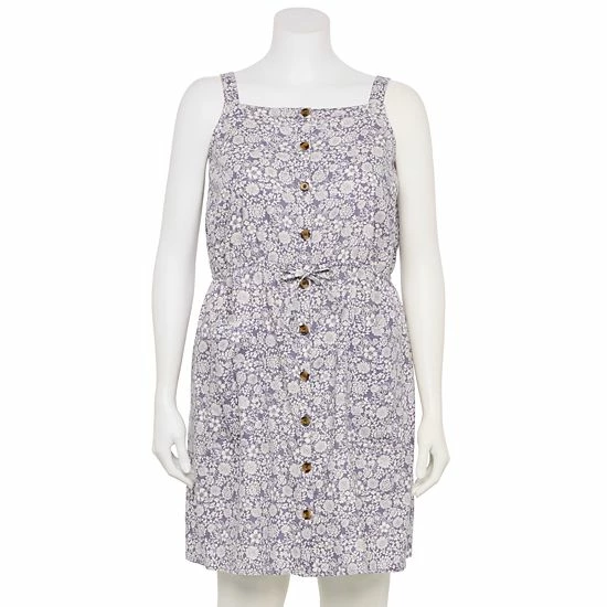 Plus Size Sonoma Goods For Life® Linen-Blend Tank Dress Peach Embroidery 5 Plus Size Sonoma Goods For Life® Linen-Blend Tank Dress Peach Embroidery - Image 3