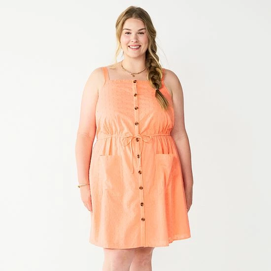 Plus Size Sonoma Goods For Life® Linen-Blend Tank Dress Peach Embroidery 7 Plus Size Sonoma Goods For Life® Linen-Blend Tank Dress Peach Embroidery - Image 5