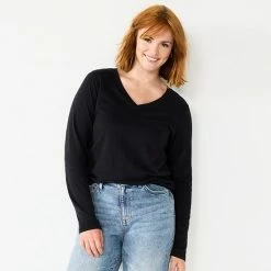 Women's Sonoma Goods For Life® Everyday V-Neck Long Sleeve Tee Black Scatter Floral 25 Women's Sonoma Goods For Life® Everyday V-Neck Long Sleeve Tee Black Scatter Floral -Sonoma Goods For Life shop unnamed file 121