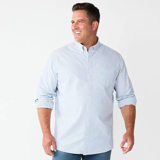 Big & Tall Sonoma Goods For Life® Perfect Length Button-Down Shirt Diamond Navy 7 Big & Tall Sonoma Goods For Life® Perfect Length Button-Down Shirt Diamond Navy - Image 5