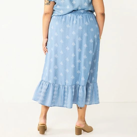 Plus Size Sonoma Goods For Life® Pull-On Tiered Skirt Eastwood Floral Print 4 Plus Size Sonoma Goods For Life® Pull-On Tiered Skirt Eastwood Floral Print - Image 2