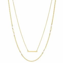 Sonoma Goods For Life® Gold Tone Recycled Layered Station Necklace
