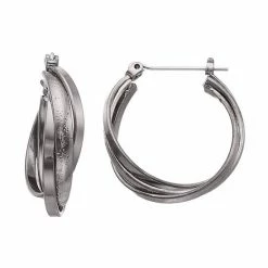 Sonoma Goods For Life™ Textured Crisscross Multi Hoop Earrings