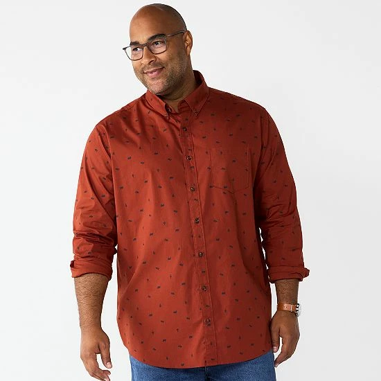 Big & Tall Sonoma Goods For Life® Perfect Length Button-Down Shirt Diamond Navy 13 Big & Tall Sonoma Goods For Life® Perfect Length Button-Down Shirt Diamond Navy - Image 11
