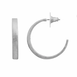 Sonoma Goods For Life® Silver Tone Nickel Free Hammered Hoop Earrings