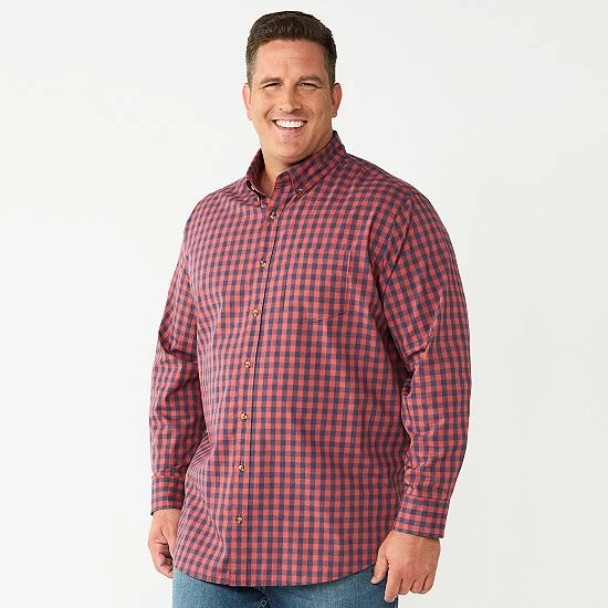 Big & Tall Sonoma Goods For Life® Perfect Length Button-Down Shirt Diamond Navy 18 Big & Tall Sonoma Goods For Life® Perfect Length Button-Down Shirt Diamond Navy - Image 16