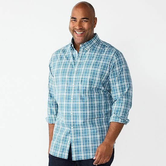 Big & Tall Sonoma Goods For Life® Perfect Length Button-Down Shirt Diamond Navy 19 Big & Tall Sonoma Goods For Life® Perfect Length Button-Down Shirt Diamond Navy - Image 17