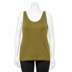Plus Size Sonoma Goods For Life® Everyday Rib Tank Heather Gray