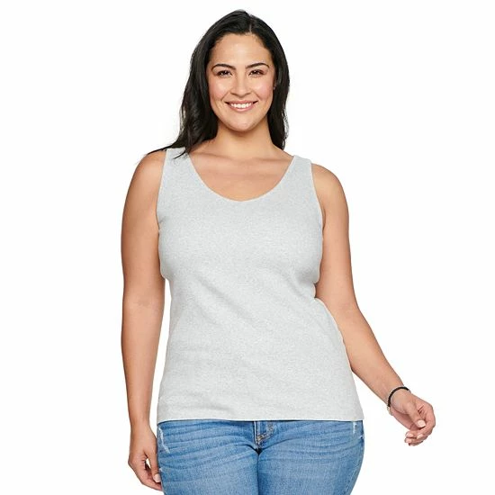 Plus Size Sonoma Goods For Life® Everyday Rib Tank Heather Gray 4 Plus Size Sonoma Goods For Life® Everyday Rib Tank Heather Gray - Image 2