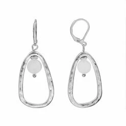 Sonoma Goods For Life® Hammered Silver Tone Quartz Drop Nickel Free Earrings