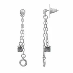Sonoma Goods For Life® Silver Tone Nickel Free Semi-Precious Chain Drop Earrings