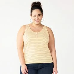 Plus Size Sonoma Goods For Life® Striped Henley Tank Red Coral Stripe 15 Plus Size Sonoma Goods For Life® Striped Henley Tank Red Coral Stripe -Sonoma Goods For Life shop unnamed file 12344