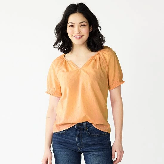 Petite Sonoma Goods For Life® V-Neck Shirred Top Daydream Purple 6 Petite Sonoma Goods For Life® V-Neck Shirred Top Daydream Purple - Image 4